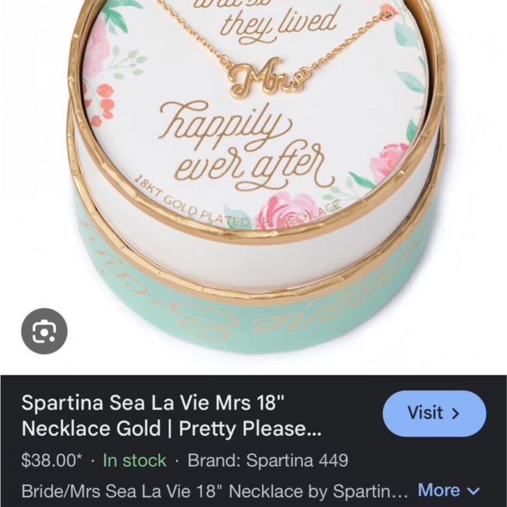 Spartina “Mrs” Gold necklace for Bride